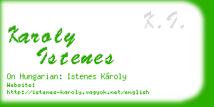 karoly istenes business card